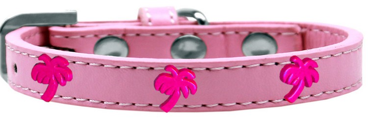 Pink Palm Tree Widget Dog Collar Light Pink Size 16